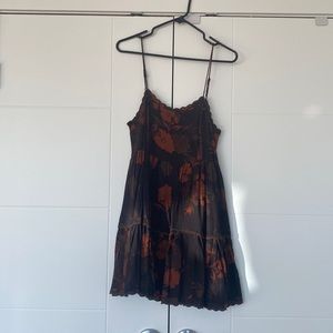 Urban Outfitters Hanna Rayon Scallop Babydoll Mini Dress